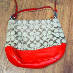 Coach red cross body purse